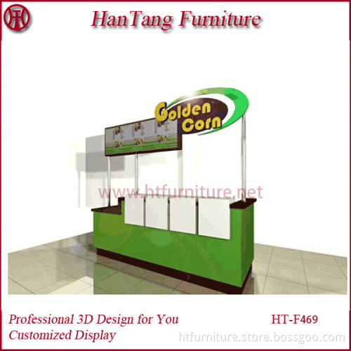 Hot selling sweet cup corn kiosk for sale with lighting logos